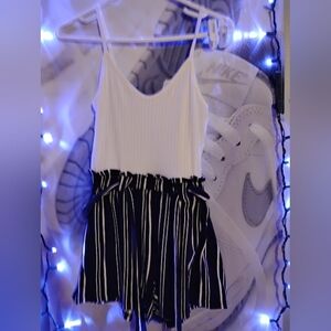 Striped Black and White Jumpsuit